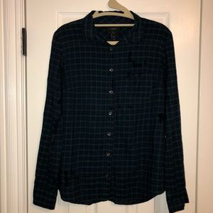 J. Crew Crinkle Boy Shirt in Black Watch Plaid